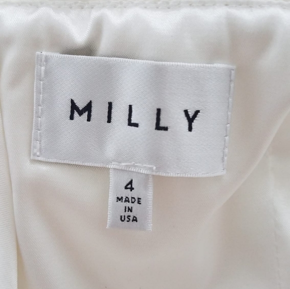SOLD ‼️ $750.00 NWT Milly Women's Dress Illusion Filament Pleat White 6 S - Picture 9 of 11